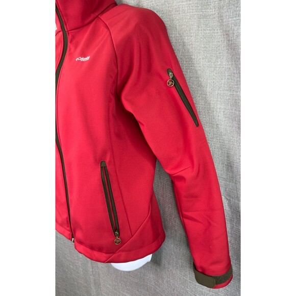 Columbia Titanium Softshell Fleece Lined Packable Women's Coat Size M Red Olive - Picture 4 of 14
